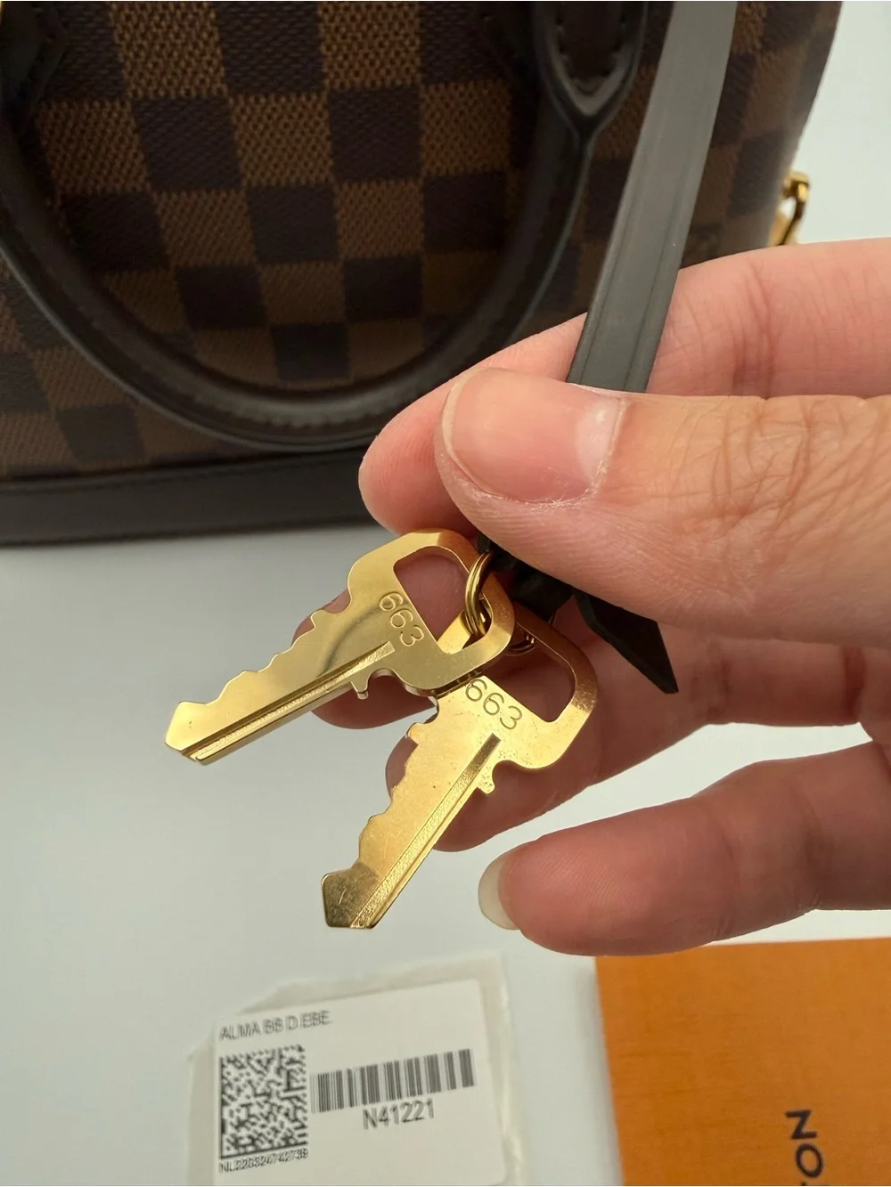 Louis Vuitton Brown Damier Ebene Alma BB with Gold Hardware